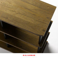 【軒先渡し】朝日木材加工 アルティファシリーズ ビンテージデザインシェルフ ブラウン/ブラック 幅876 × 奥行290 × 高さ1154mm 1台（直送品）