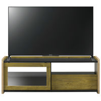 【軒先渡し】朝日木材加工 アルティファシリーズ ビンテージデザインローボード ブラウン/ブラック 幅1198 × 奥行390 × 高さ430mm 1台（直送品）