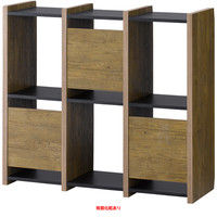 【軒先渡し】朝日木材加工 アルティファシリーズ ビンテージデザインシェルフ ブラウン/ブラック 幅876 × 奥行290 × 高さ791mm 1台（直送品）