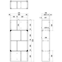 【軒先渡し】朝日木材加工 シェルフルシリーズ 簡単組立シェルフ ブラウン 幅578 × 奥行250 × 高さ1334mm 1台（直送品）