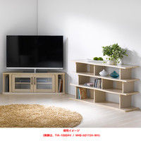 【軒先渡し】朝日木材加工 ティントシリーズ コーナーぴったりテレビ台 ホワイト 幅1000 × 奥行290 × 高さ339mm 1台（直送品）