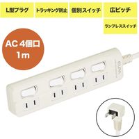 朝日電器 ランプレスタップ4P1m WLS-410EB(W) 1個