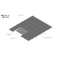 フクビ化学工業 クリーンOAフロア用 フロアベース（3000N） T-75PP 樹脂系置敷タイプ 1m2（16枚）/ケース販売（直送品）