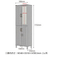 佐藤産業 GENKA ジェンカ シューズボックス ホワイト 幅580×奥行350×高さ1732mm GK175-60 1台（直送品）