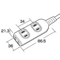 サンワサプライ 電源タップ TAP-3W5N 1個（直送品）