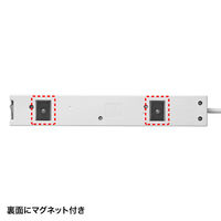 延長コード 電源タップ 3m 3P（ピン） 7個口 スイッチ ライトグレー TAP-F37-3ZR サンワサプライ 1個