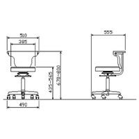 オカムラ 作業用チェア 肘付 背付 ゴムキャスター 座面回転 クリームホワイト L891MD-PB26（直送品）