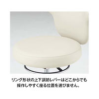 オカムラ 作業用チェア 肘なし 背なし ナイロンキャスター 座面回転 クリームホワイト L891MG-PB26（直送品）