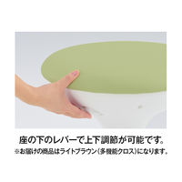 オカムラ 患者用チェア 布張りタイプ 肘なし 背なし 円盤脚 座面回転 ライトブラウン LU16RC-FMT8（直送品）