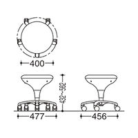 オカムラ スツール ビニール張タイプ 肘なし 背無 ゴムキャスター 座面回転 ローズ LU16RG-PB23（直送品）