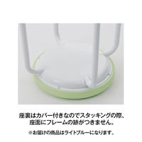 オカムラ スツール LY90（スタッキングチェア） 肘なし 背無 固定脚 座面回転なし ライトブルー LY90ZZ-PB21（直送品）