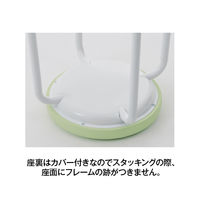 オカムラ スツール LY90（スタッキングチェア） 肘なし 背無 固定脚 座面回転なし ミントグリーン LY90ZZ-PB22（直送品）