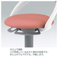 【設置込】イトーキ サポートスツール 肘なし 背付 円盤脚 座面回転 背：ホワイト 脚：グレー/モスグリーン PCK-1107GB-Q6（直送品）