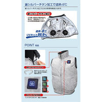 ブレイン ＢＲー１２０２ー１シルバーチタン加工空調ベストＭーＬシルバープリント柄服のみ BR-1202-1M-L 1着（直送品）