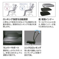 【軒先渡し】プラスファニチャーカンパニー DP-C5 事務イス ブラック×ブラック KC-DPC5-60ML BK      1脚（直送品）