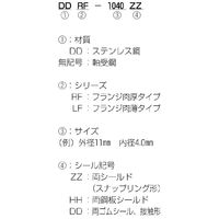 ミネチュアベアリング LFシリーズ(フランジ付ラジアル深溝玉軸受・肉薄タイプ) DDLFー1150ZZY04 1セット(8個)（直送品）