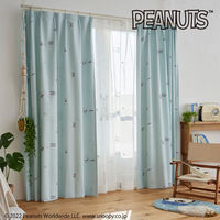 スミノエ PEANUTS セミオーダー カーテン ベストフォーメーション 2600×2000mm ブルー １セット(2枚入)（直送品）