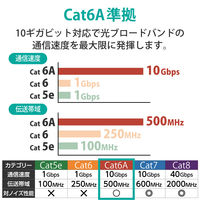 LANケーブル CAT6A 2m 爪折れ防止 ブルー LD-GPAT/BU2/RS1 エレコム 1セット(10本入)（直送品）