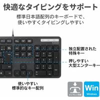 エレコム 有線キーボード/メンブレン式/フルサイズ/薄型/ブラック TK-FCM108XBK 5個（直送品）