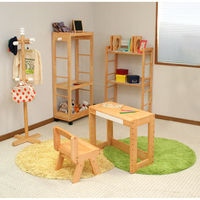 ICHIBA キッズハンガーシェルフ 幅600×奥行300×高さ1200mm ナチュラル KDH-1540NA 1台（直送品）