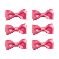 小西リボン リボンモチーフ ベーシックタイ ショッキングピンク W31×H15mm 6個入 ABT-3052-6 1セット(3袋/1セット)（直送品）
