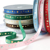 小西リボン Blanc de コア リボン スタープリントサテン No.3514-45 10mm×10m KR3514-10-45（直送品）