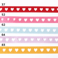 小西リボン カッティングリボン ハート 9mm巾×15m巻 水色 KR3574-9-62 1セット(3巻/1セット)（直送品）