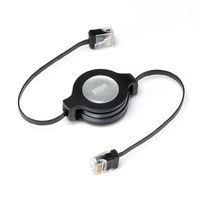 サンワサプライ 自動巻取りLANケーブル(カテゴリ5e) KB-MK15BKN 1個（直送品）