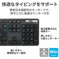 ワイヤレスキーボード 無線 フルサイズ 薄型 メンブレン ブラック TK-FDM110TXBK エレコム 5個（直送品）