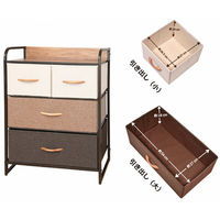 【軒先渡し】ビーカム　簡単組立！布張りカラーチェスト　3段　NBC-604　1台（直送品）