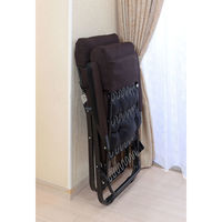 谷村実業 フットレスト付きリクライニングチェア ブラウン TAN-859(BR) 1個（直送品）