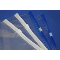 【マチ有チャック付き袋】丸万 マルマルジップスライダー 青 0.06mm厚B6 190×130mm1袋（50枚入）