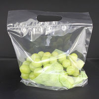 【マチ有チャック付き袋】丸万 持ち手付き チャックバッグガセットL 0.05mm厚 1セット（100枚入×5袋）