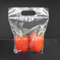 【マチ有チャック付き袋】丸万 持ち手付き チャックバッグガセットM 0.05mm厚 1セット（100枚入×5袋）