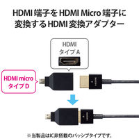 HDMI変換アダプタ AF-DM(micro) 4K 60P スリムコネクタ ブラック AD-HDADS3BK エレコム 1個（直送品）