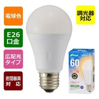 オーム電機 調光対応LED電球A E26 8W電球色 06-3619 1個