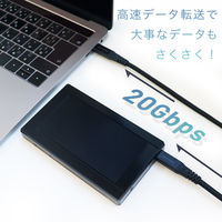 MOTTERU USB3.2Gen2×2 USB-C USB-Cケーブル1m スモーキーブラック MOT-CBCCU3G100-BK 1個
