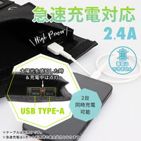 MOTTERU 防災・アウトドアに最適 USBソーラーパネル USB-A 2ポート合計20W出力 MOT-SOLAR24 1個
