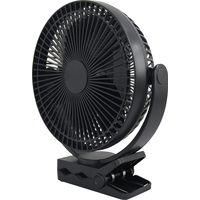 TOPLAND 17cm コンパクトファン 2WAY 卓上・クリップ扇風機 2電源対応 USB SF-DFP18 BK 1台