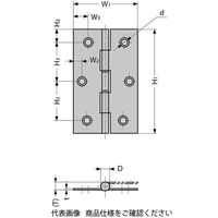 スガツネ工業 ステンレス鋼製平丁番 DーSーB型 DーSー102B D-S-102B 1セット(4個)（直送品）