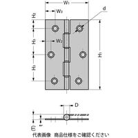 スガツネ工業 ステンレス鋼製平丁番 DーSーA型 DーSー76A D-S-76A 1セット(4個)（直送品）