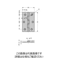 スガツネ工業 ステンレス鋼製平丁番 DーSーB型 DーSー89B D-S-89B 1セット(4個)（直送品）