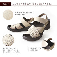 リゲッタ 編み込みベルトサンダル ブラック L(24.0~24.5cm) R2686-BLK-L 1足　ナースサンダル（直送品）