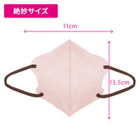 カワイイ女の贅沢マスク Style×Color 立体マスク（ベビーピンク×ブラウン）1箱（30枚）バイカラーマスク