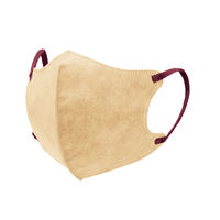 Kirei Mask MASMiXマスク（ラテベージュ×ワインレッド）1袋（7枚入） 川本産業 ツートンカラーマスク バイカラー