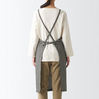 無印良品 麻平織 カフェエプロン フリーサイズ ギンガムチェック 良品計画