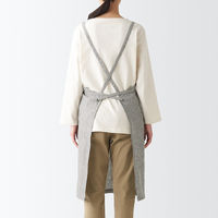 無印良品 麻平織 カフェエプロン フリーサイズ ストライプ 良品計画