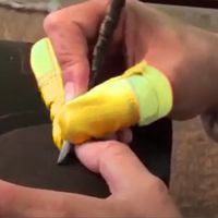 エスコ [人差し指用] 指サック(牛革) EA354EH-52 1セット(10個)（直送品）