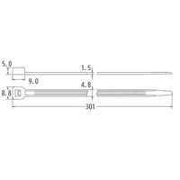 エスコ 301x4.8mm 結束バンド(金属・X線検出用/100本 EA475FX-130 1袋(100本)（直送品）