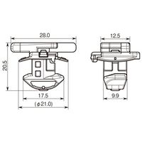 エスコ 10.0mm 結束バンド用ベース(アルミフレーム用/100個) EA475GH-54 1袋(100個)（直送品）